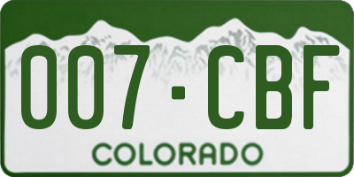 CO license plate 007CBF