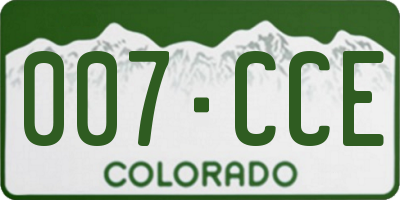 CO license plate 007CCE