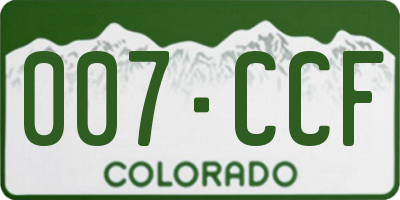 CO license plate 007CCF