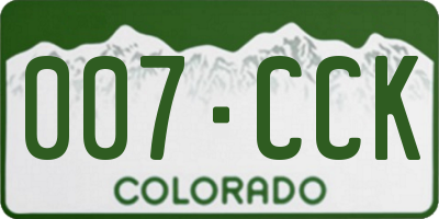 CO license plate 007CCK