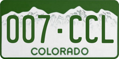 CO license plate 007CCL
