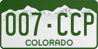 CO license plate 007CCP