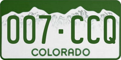 CO license plate 007CCQ
