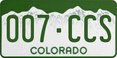 CO license plate 007CCS