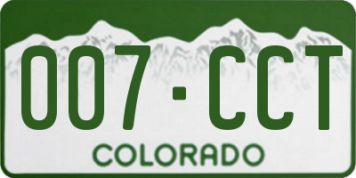 CO license plate 007CCT