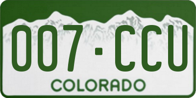 CO license plate 007CCU