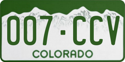 CO license plate 007CCV