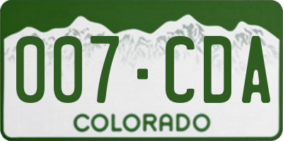 CO license plate 007CDA