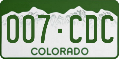 CO license plate 007CDC