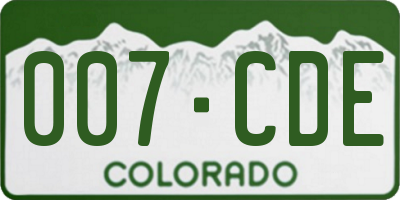 CO license plate 007CDE