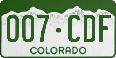 CO license plate 007CDF