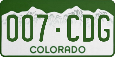 CO license plate 007CDG