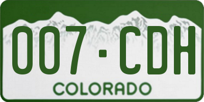 CO license plate 007CDH