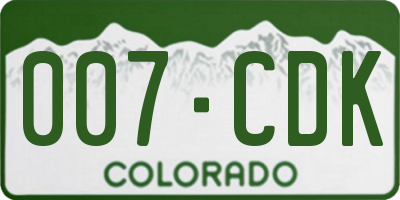 CO license plate 007CDK