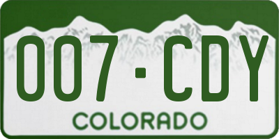 CO license plate 007CDY