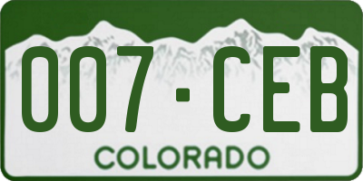 CO license plate 007CEB