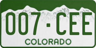 CO license plate 007CEE