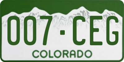 CO license plate 007CEG