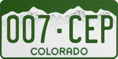 CO license plate 007CEP