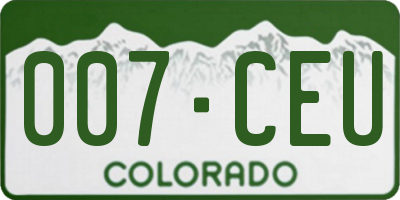 CO license plate 007CEU