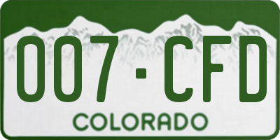 CO license plate 007CFD