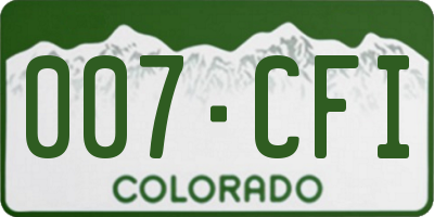 CO license plate 007CFI