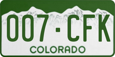 CO license plate 007CFK