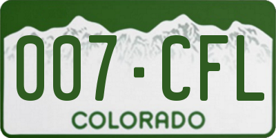 CO license plate 007CFL
