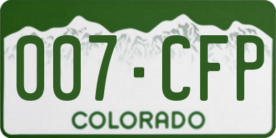 CO license plate 007CFP