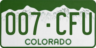 CO license plate 007CFU