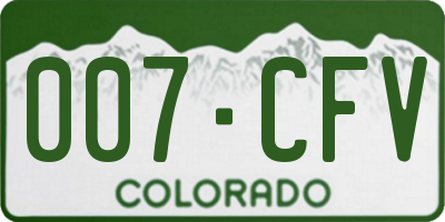 CO license plate 007CFV
