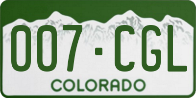 CO license plate 007CGL