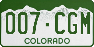 CO license plate 007CGM