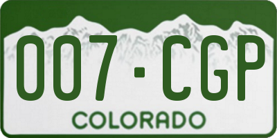 CO license plate 007CGP