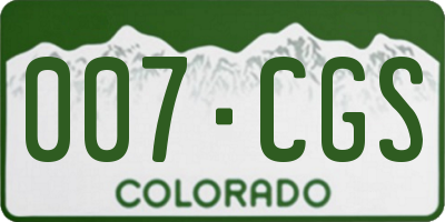 CO license plate 007CGS