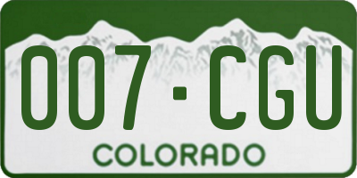 CO license plate 007CGU