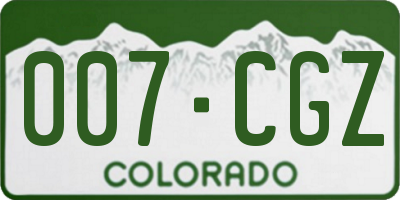 CO license plate 007CGZ
