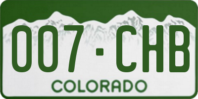 CO license plate 007CHB