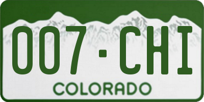 CO license plate 007CHI