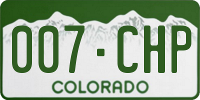 CO license plate 007CHP