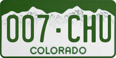 CO license plate 007CHU