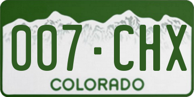 CO license plate 007CHX