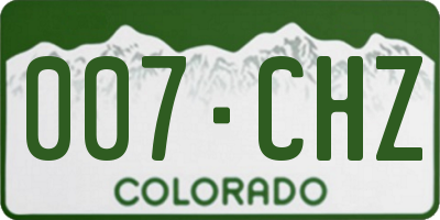 CO license plate 007CHZ