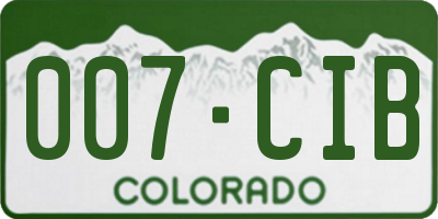 CO license plate 007CIB