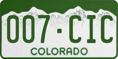 CO license plate 007CIC