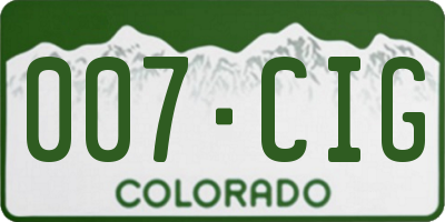 CO license plate 007CIG