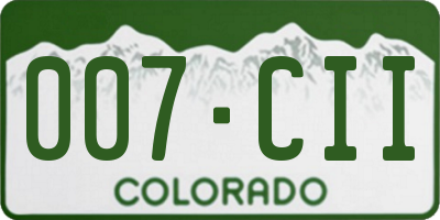 CO license plate 007CII