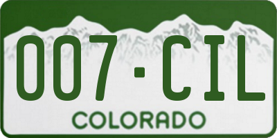 CO license plate 007CIL