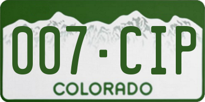 CO license plate 007CIP