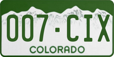 CO license plate 007CIX